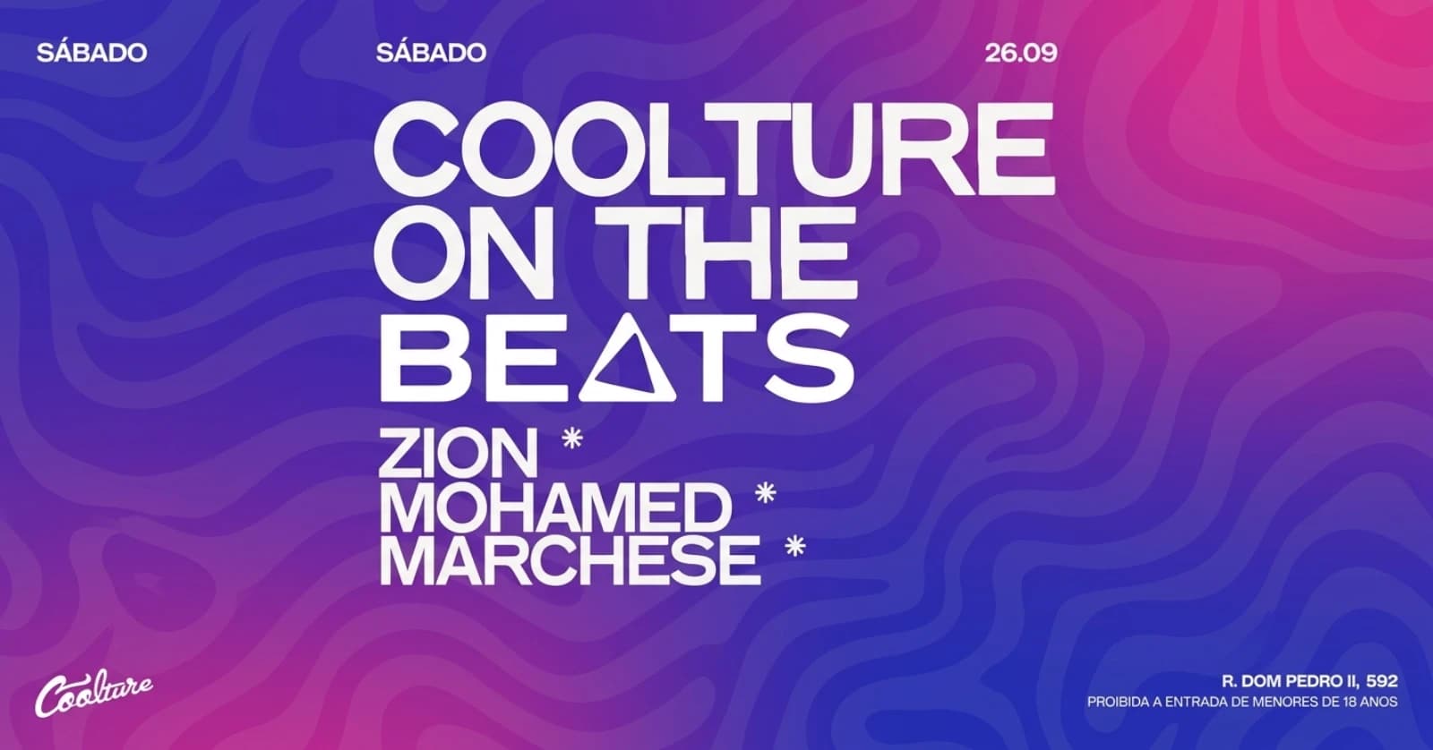 COOLTURE | COOLTURE ON THE BEATS | SÁBADO 26/09